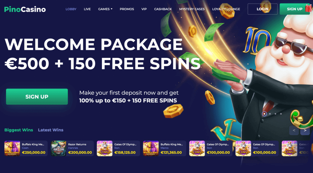 PinoCasino bonus pagina